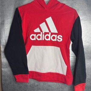 Adidas Kids Youth Medium 10/12 Red Hoodie with White Logo. Great condition!